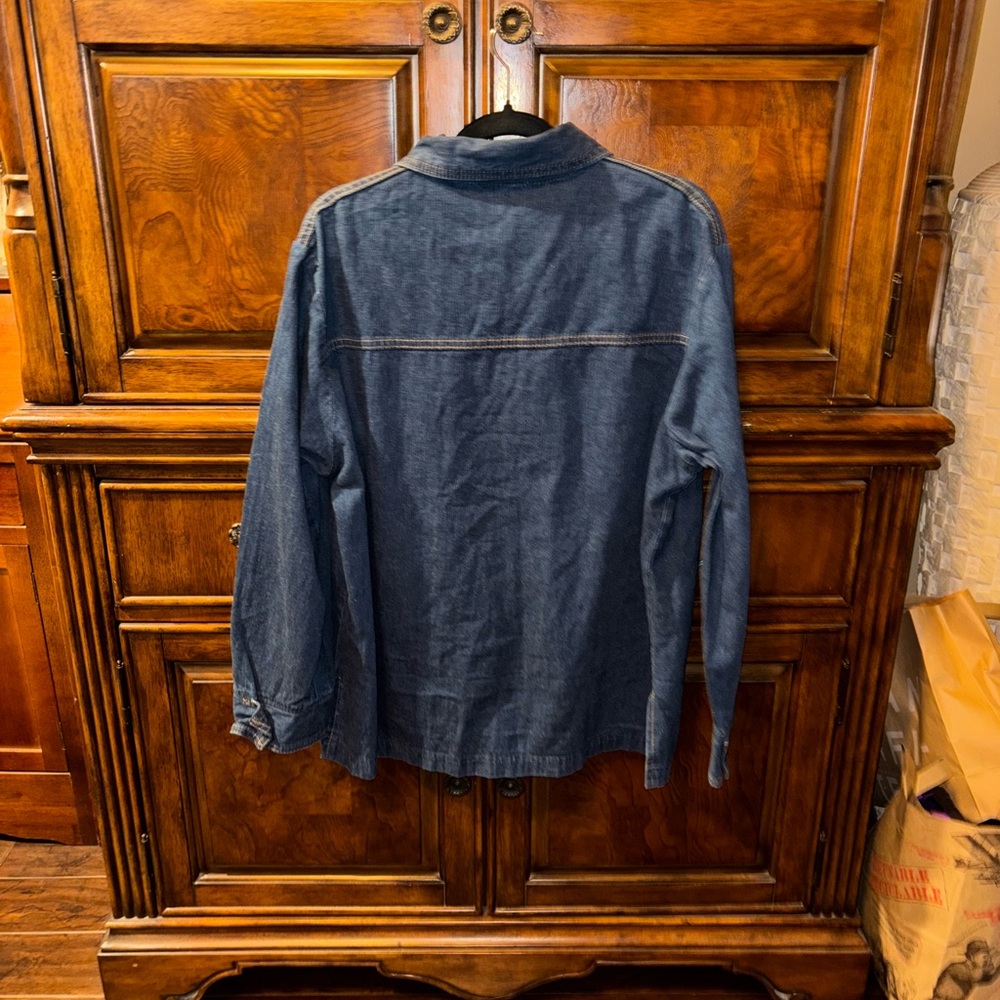 Vintage Dee Cee Rappers Blue Denim Button Down Shirt Size Large - Picture 5 of 5